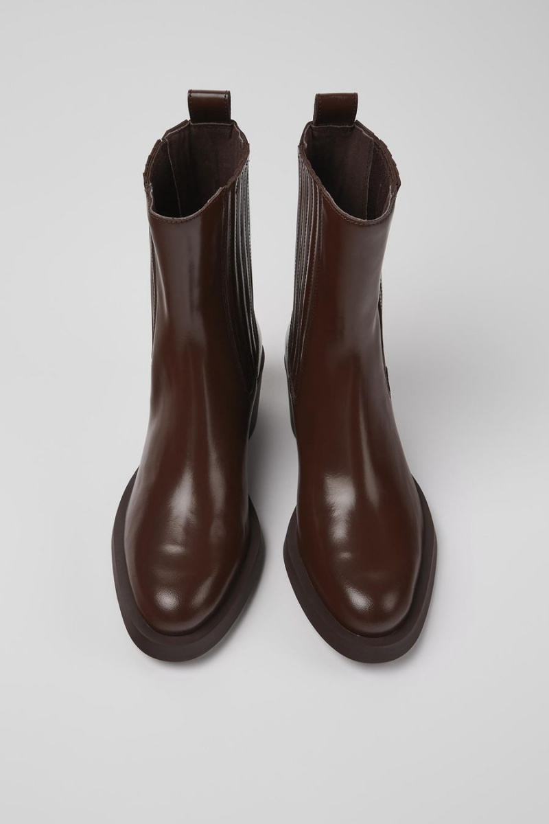 Botas Camper Bonnie Cuero Mujer Burdeos | PVZQU-0625