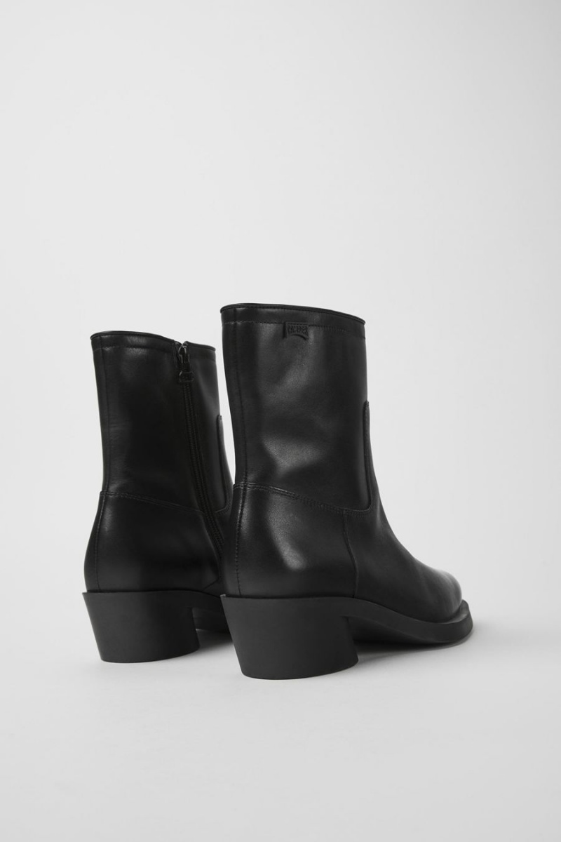 Botas Camper Bonnie Cuero Mujer Negras | SQFUV-4196