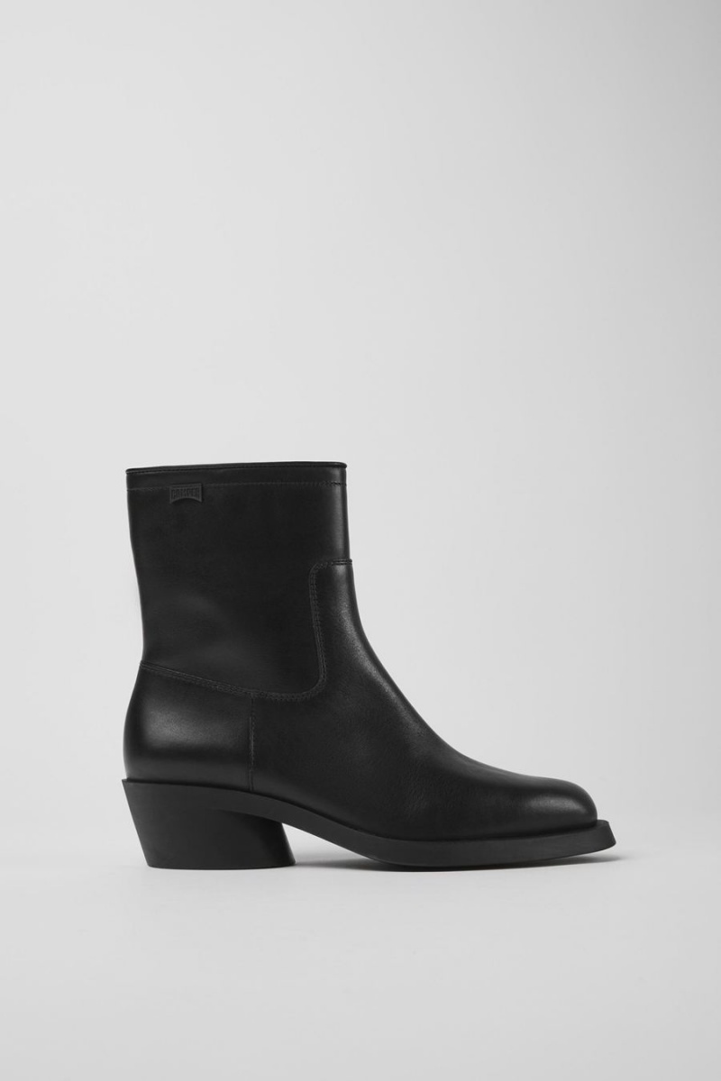 Botas Camper Bonnie Cuero Mujer Negras | SQFUV-4196