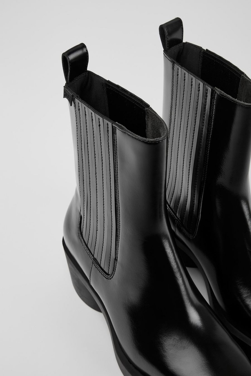 Botas Camper Bonnie Cuero Mujer Negras | VNICB-9324