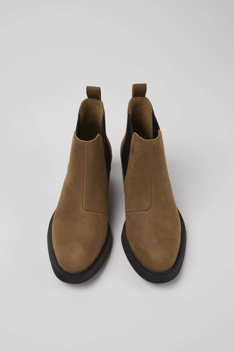Botas Camper Bonnie Nubuck Ankle Mujer Marrones | NBXIJ-0379