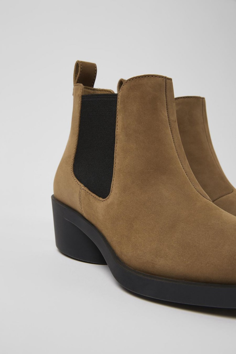 Botas Camper Bonnie Nubuck Ankle Mujer Marrones | NBXIJ-0379