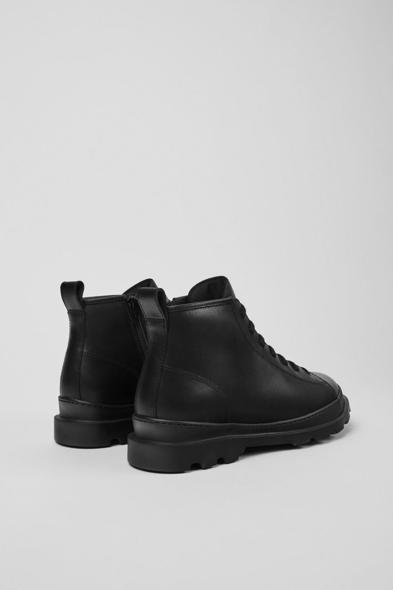 Botas Camper Brutus Cuero Ankle Hombre Negras | ZSJWQ-7268