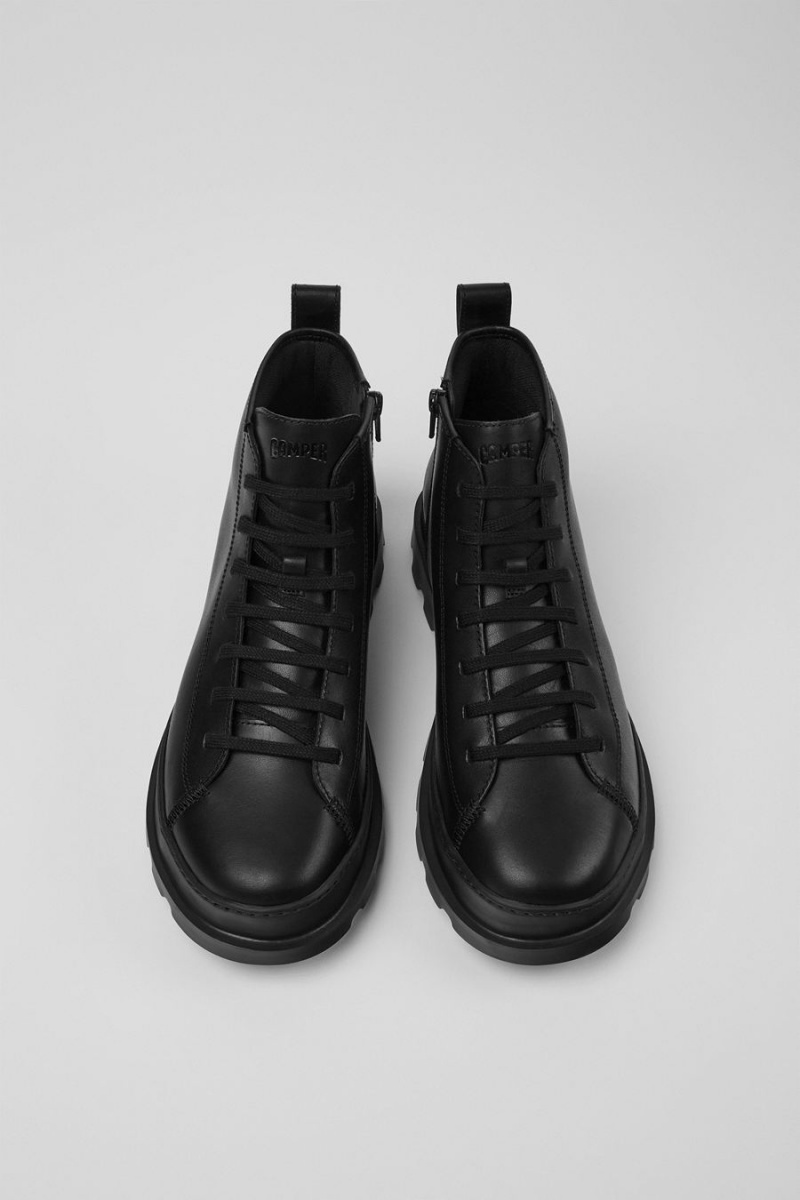 Botas Camper Brutus Cuero Ankle Hombre Negras | ZSJWQ-7268