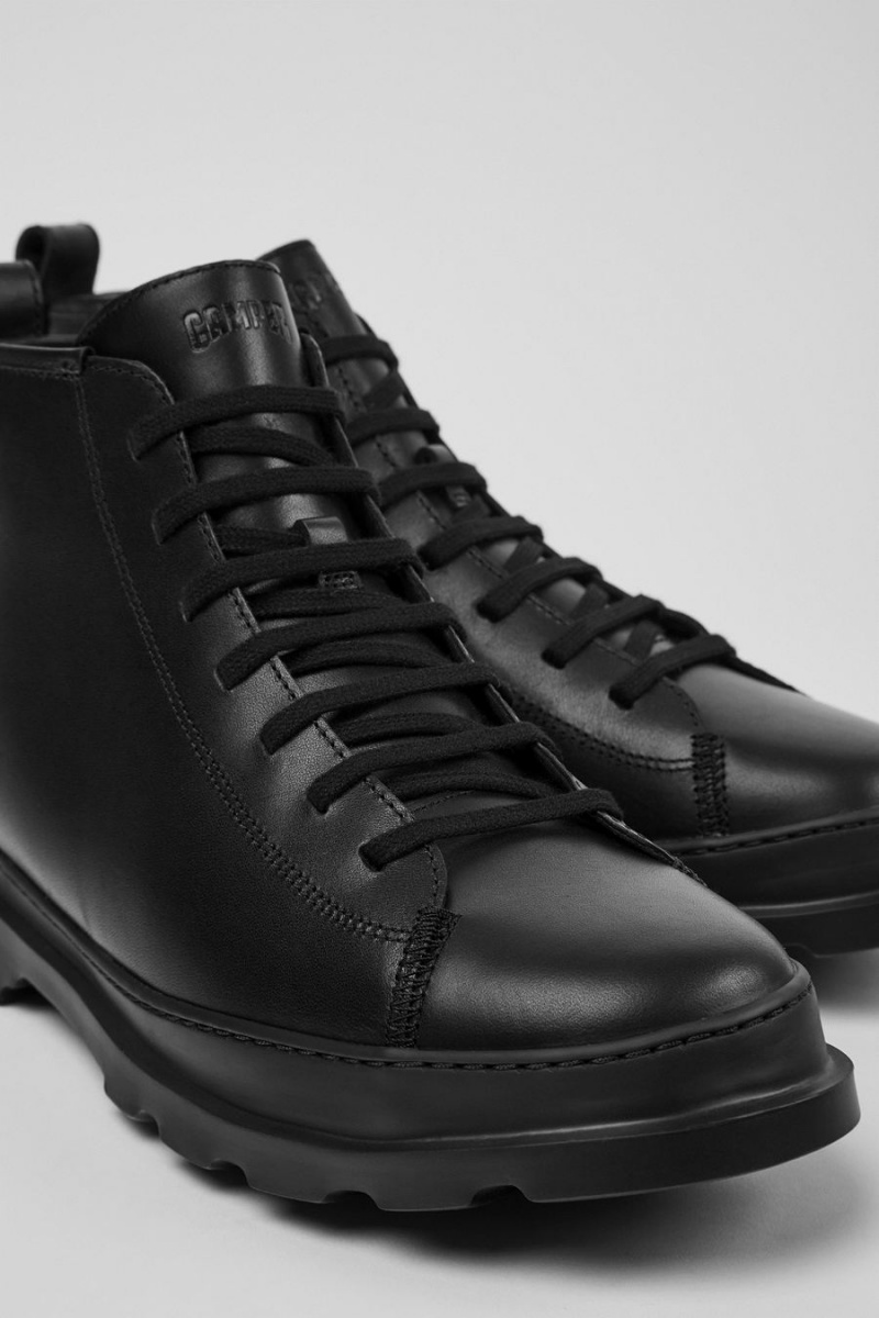 Botas Camper Brutus Cuero Ankle Hombre Negras | ZSJWQ-7268