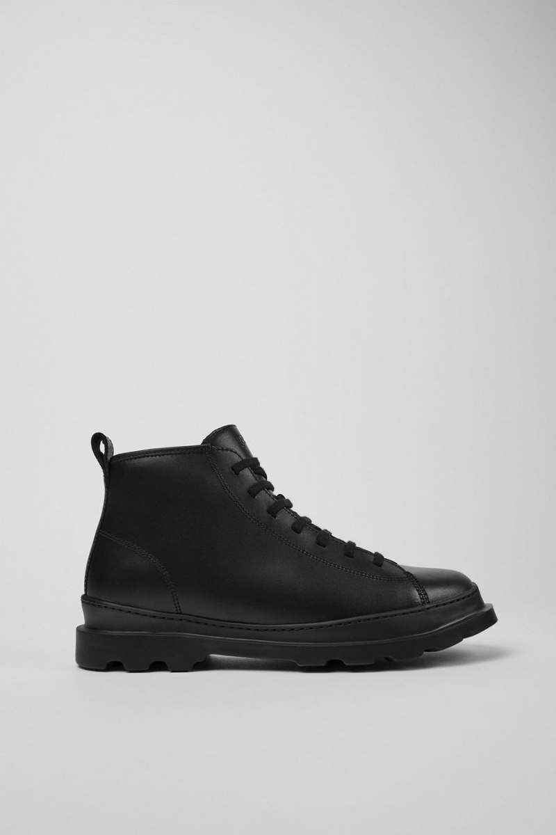 Botas Camper Brutus Cuero Ankle Hombre Negras | ZSJWQ-7268