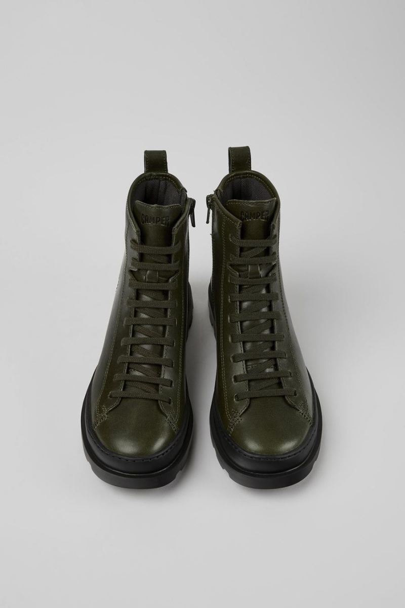 Botas Camper Brutus Cuero Ankle Mujer Verde | GILAK-4876