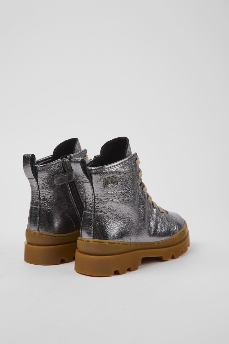 Botas Camper Brutus Cuero Ankle Niña Gris | TJORE-5374