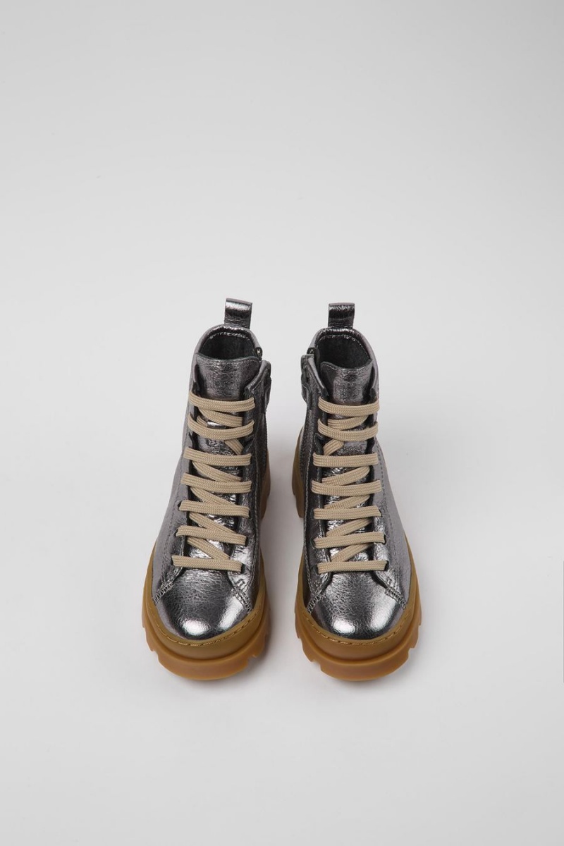 Botas Camper Brutus Cuero Ankle Niña Gris | TJORE-5374