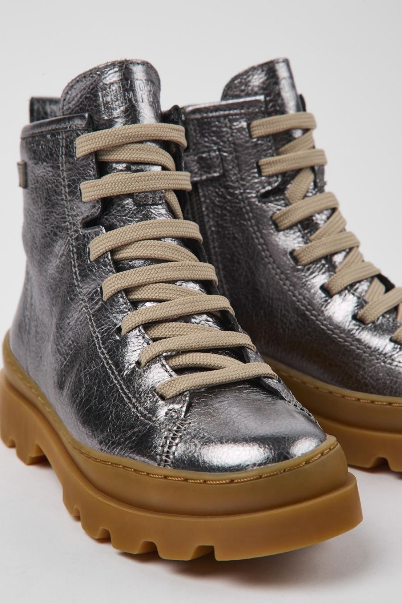 Botas Camper Brutus Cuero Ankle Niña Gris | TJORE-5374