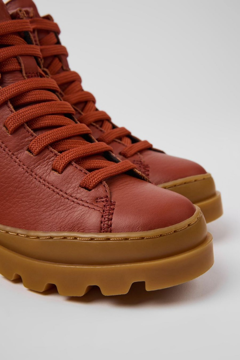 Botas Camper Brutus Cuero Ankle Niña Rojas | VIMCD-0619