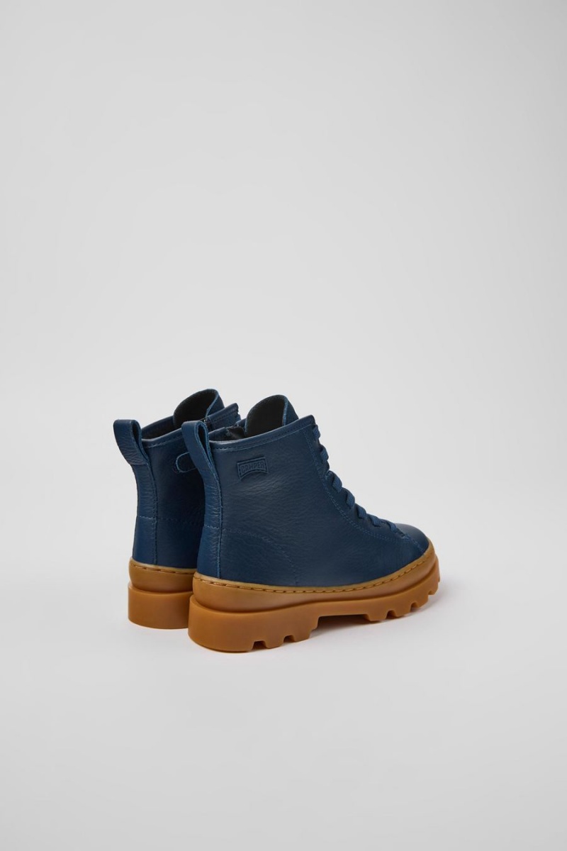 Botas Camper Brutus Cuero Ankle Niño Azul Marino | GZLKP-4679
