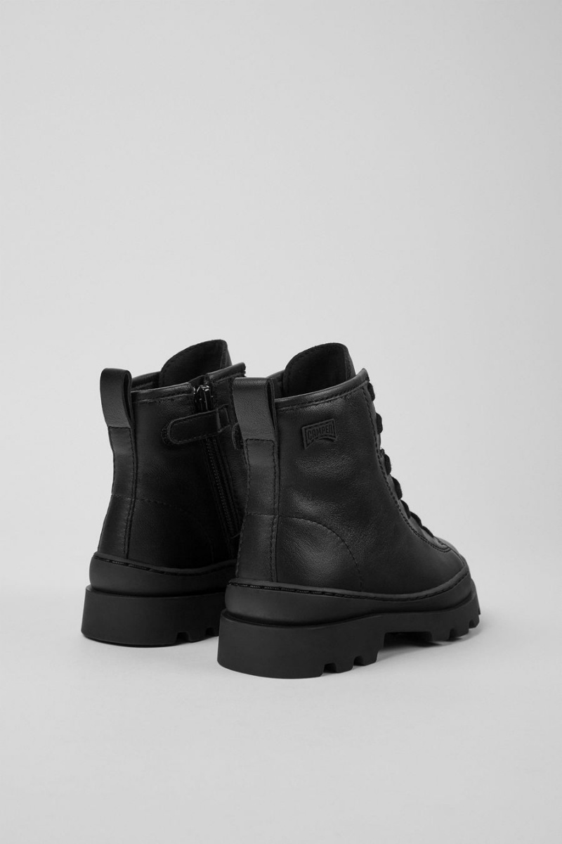 Botas Camper Brutus Cuero Ankle Niño Negras | ANETM-1792