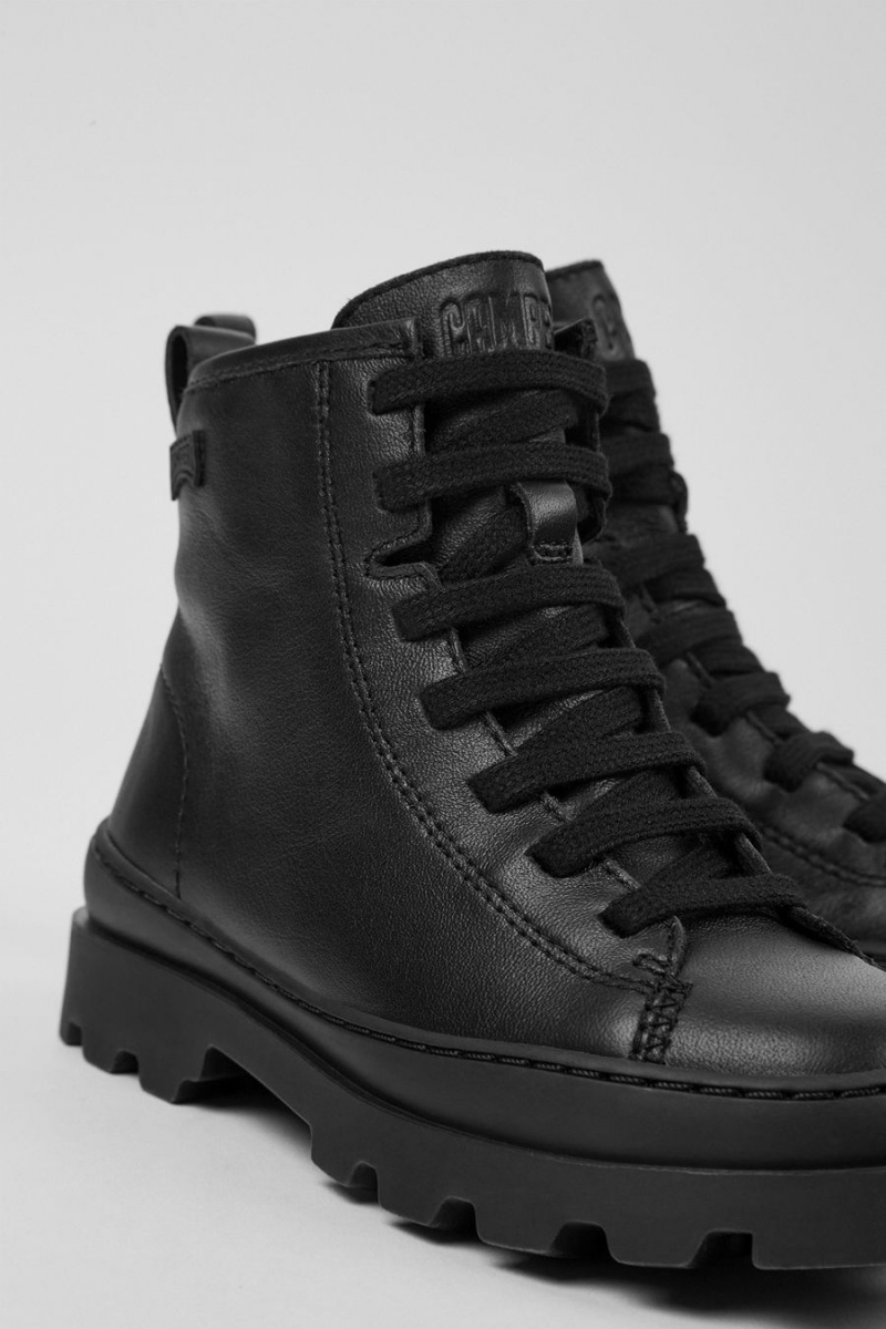 Botas Camper Brutus Cuero Ankle Niño Negras | ANETM-1792