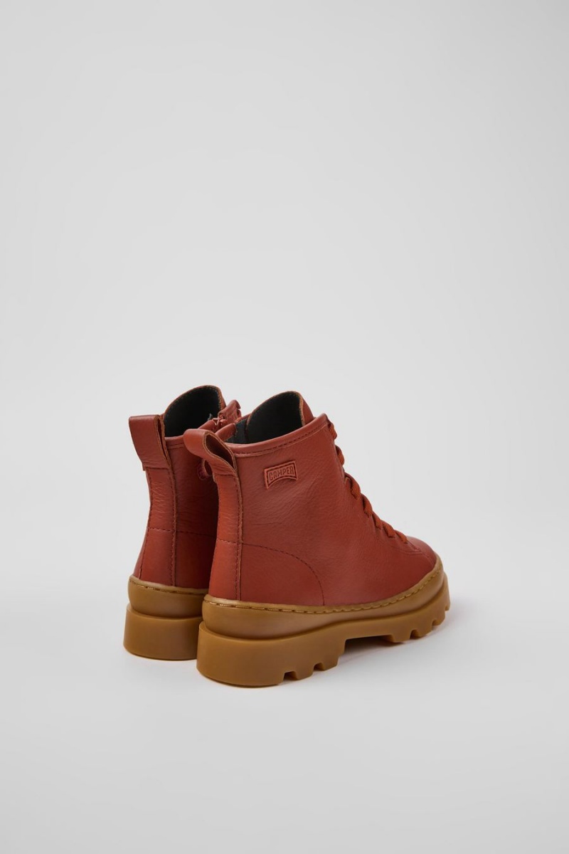 Botas Camper Brutus Cuero Ankle Niño Rojas | BANJS-2756