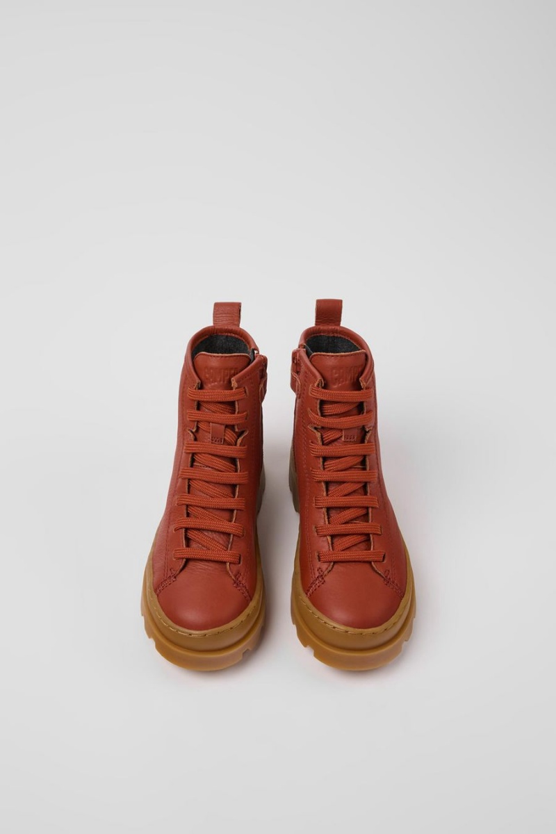 Botas Camper Brutus Cuero Ankle Niño Rojas | BANJS-2756