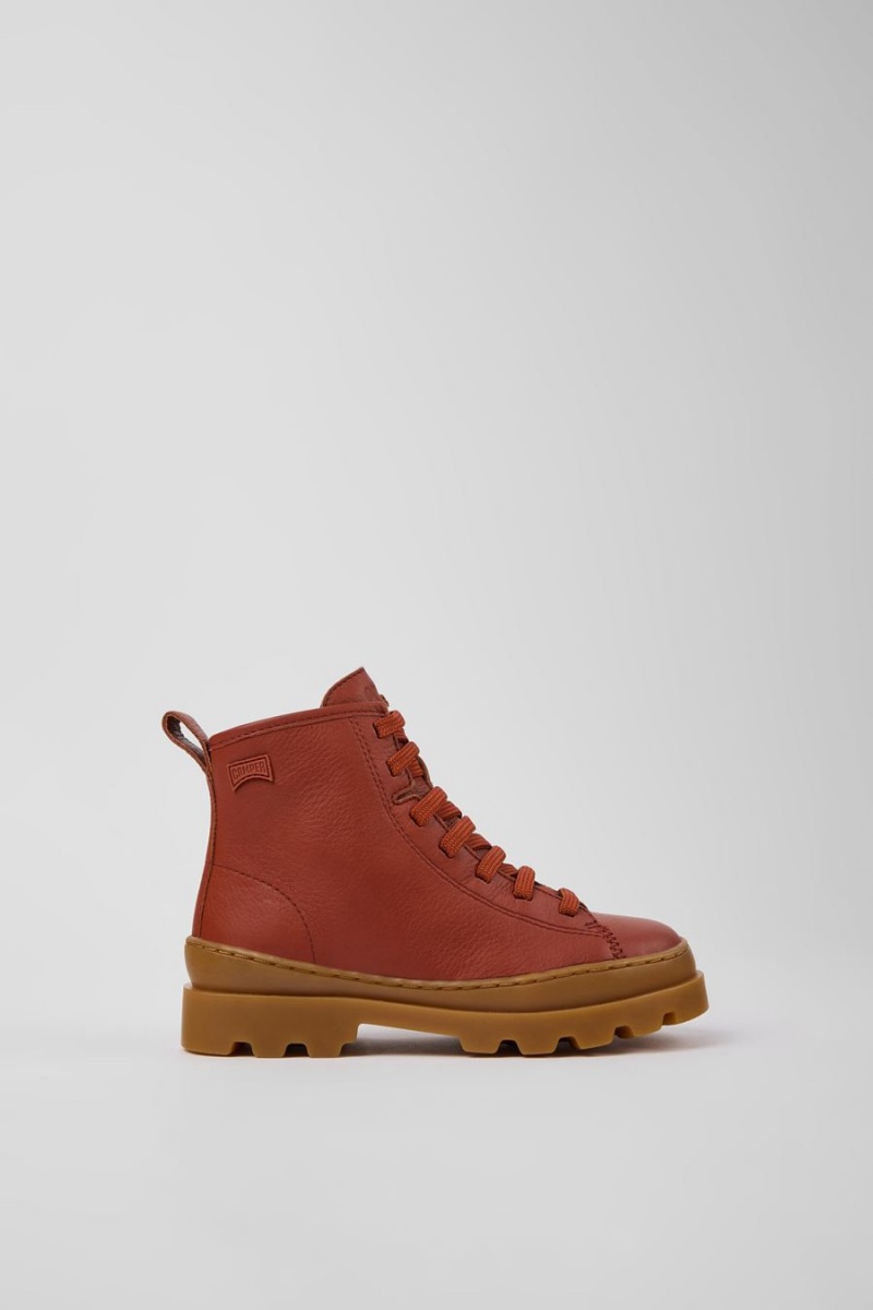 Botas Camper Brutus Cuero Ankle Niño Rojas | BANJS-2756