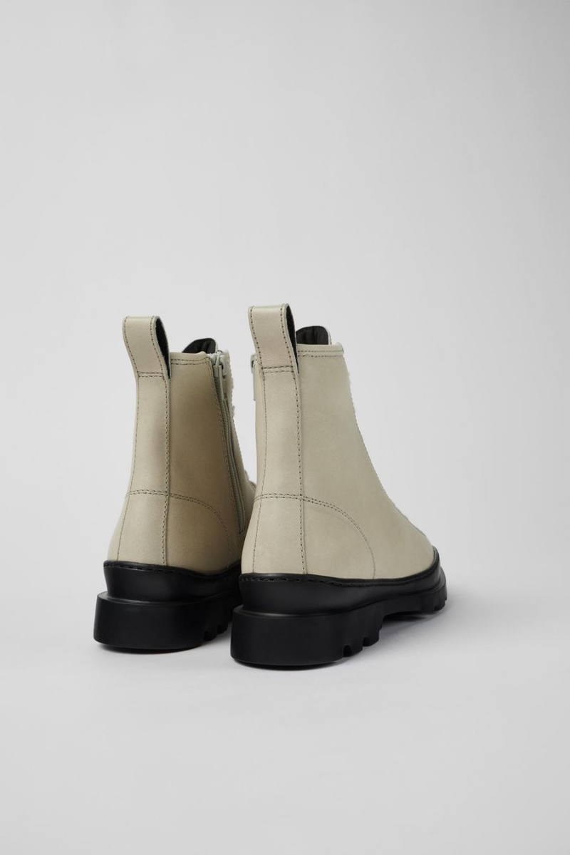 Botas Camper Brutus Cuero Encaje up Mujer Gris | FRCHU-9248