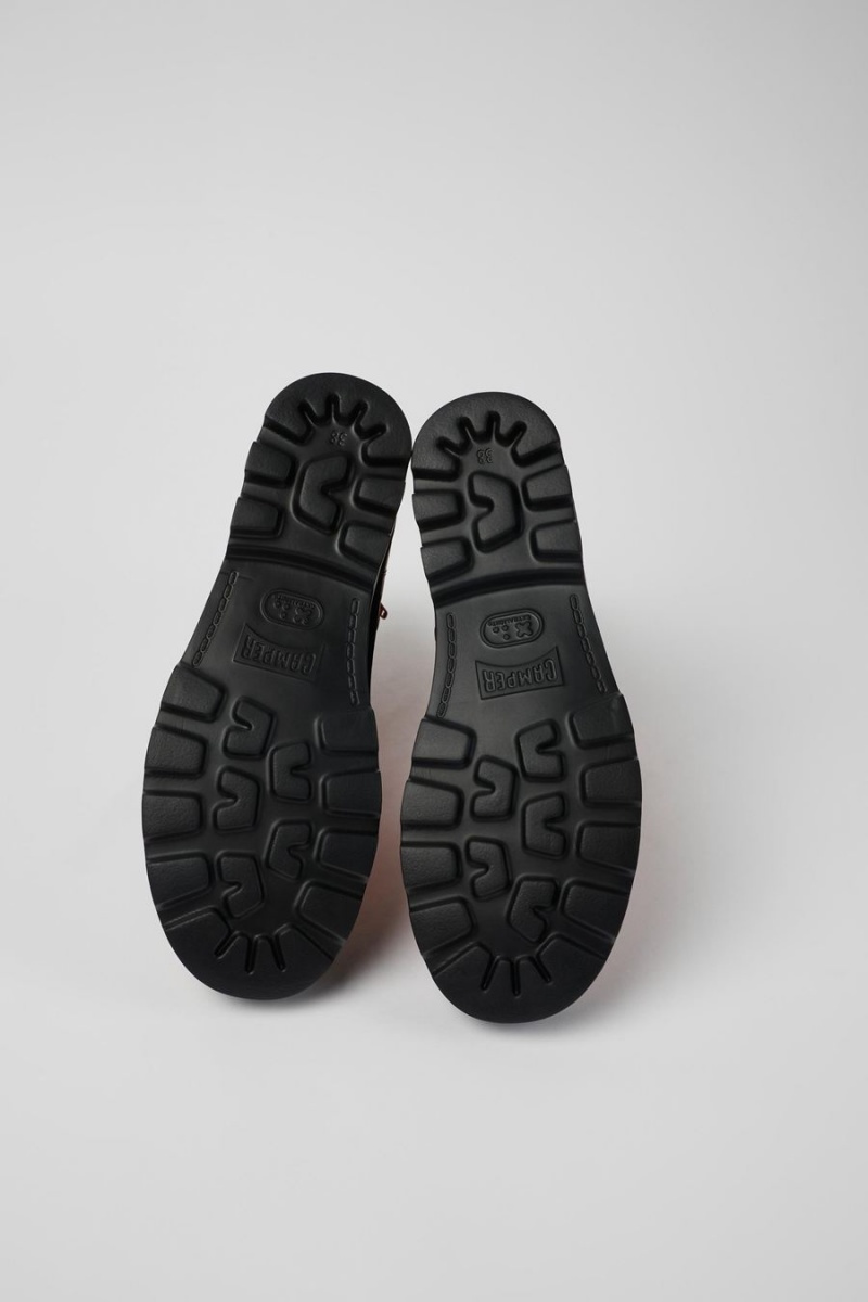 Botas Camper Brutus Cuero Encaje up Mujer Rojas | AYEUI-7638