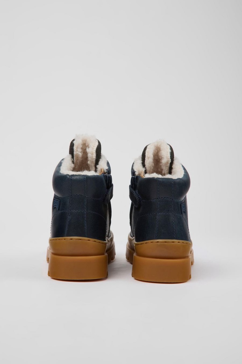 Botas Camper Brutus Cuero Nubuck Ankle Niño Azul Marino | LDJFM-7420
