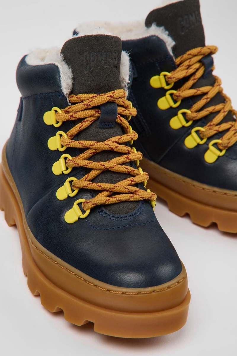 Botas Camper Brutus Cuero Nubuck Ankle Niño Azul Marino | LDJFM-7420