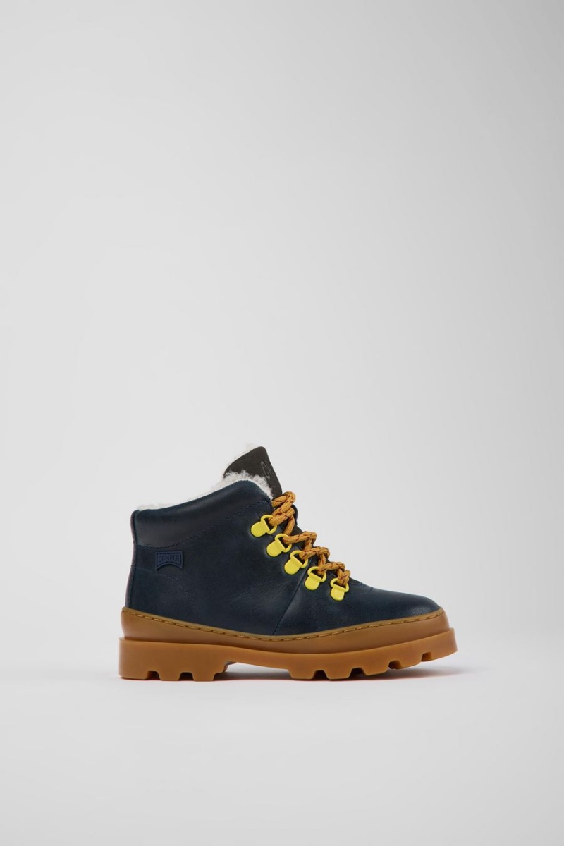 Botas Camper Brutus Cuero Nubuck Ankle Niño Azul Marino | LDJFM-7420