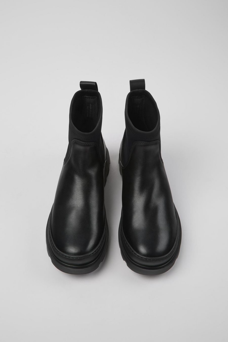 Botas Camper Brutus Cuero Textil Ankle Mujer Negras | NXVIK-5471