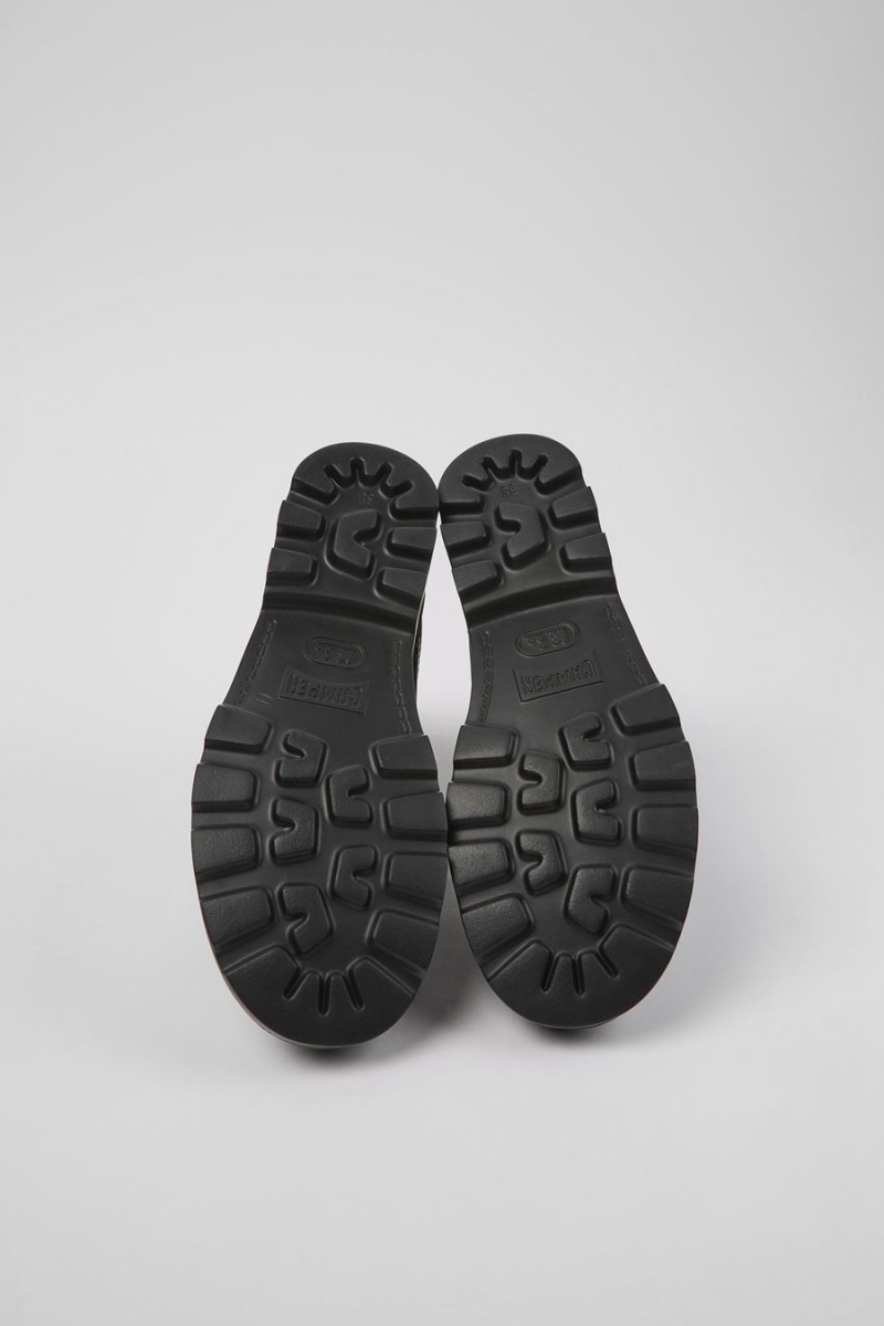 Botas Camper Brutus Cuero Textil Ankle Mujer Negras | NXVIK-5471