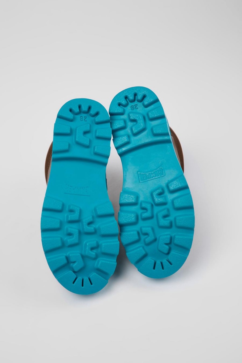 Botas Camper Brutus Cuero Textil Ankle Niño Marrones | ZQDTE-6482