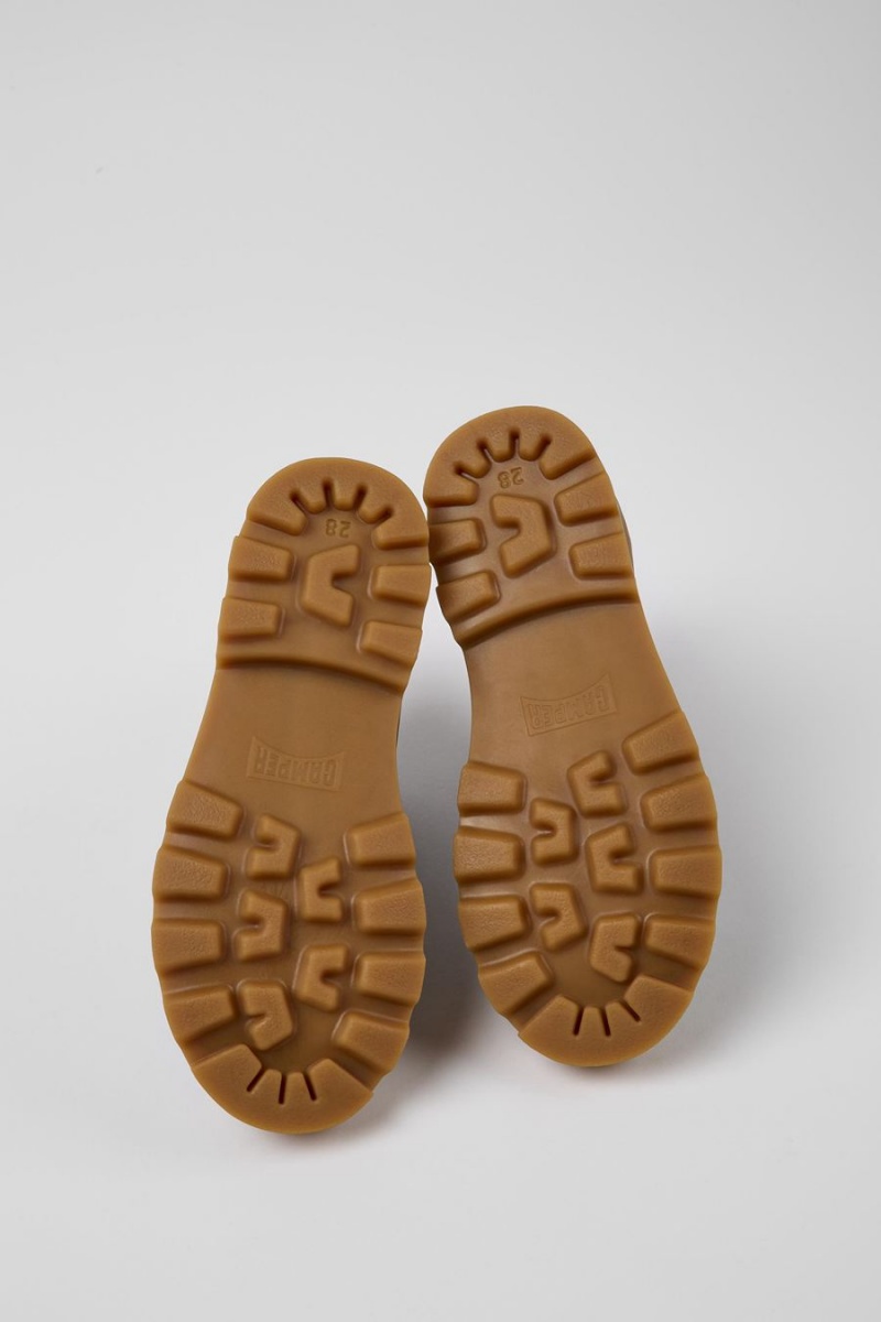 Botas Camper Brutus Cuero Zip-up Niño Negras | LFCVK-2860