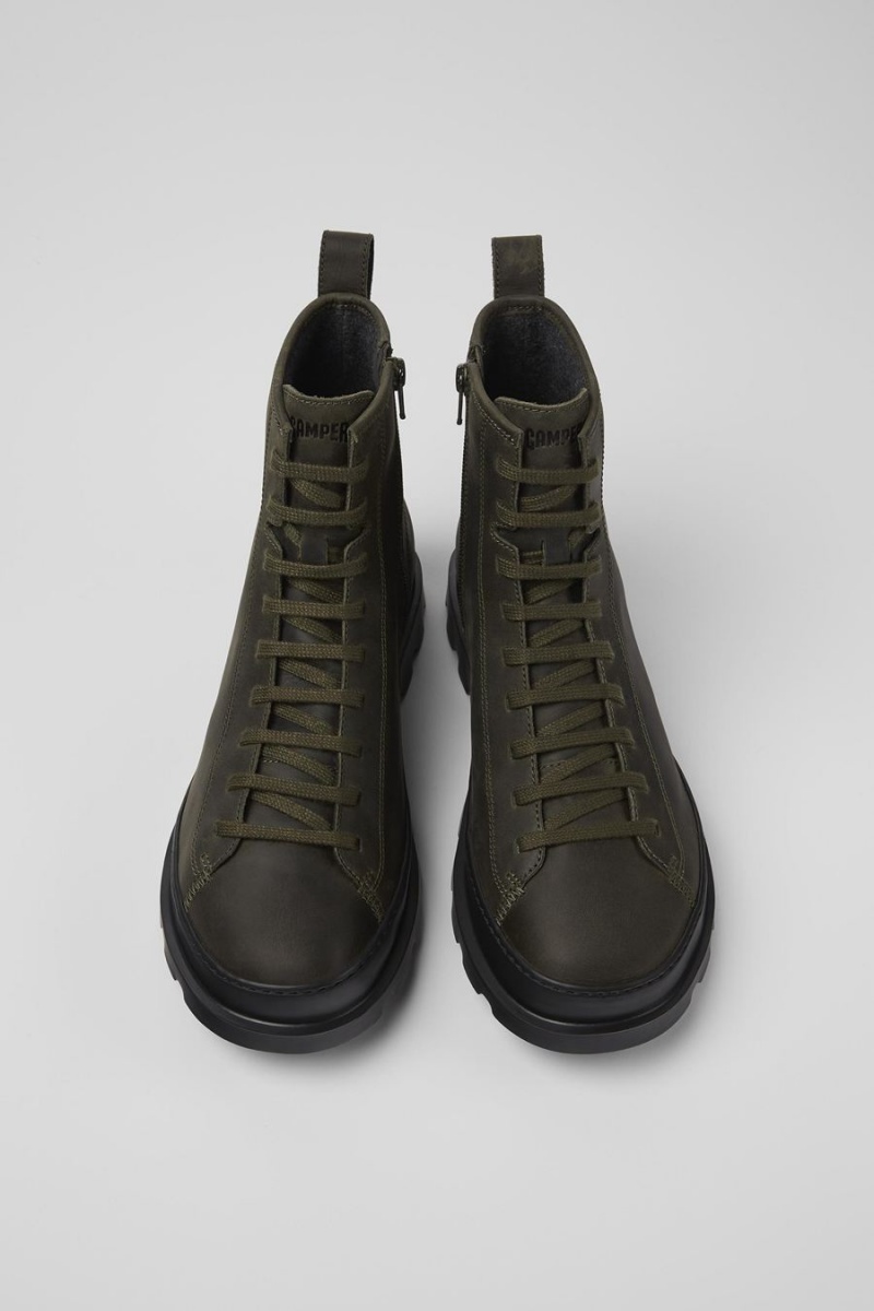 Botas Camper Brutus Medium Encaje Hombre Verde | KXSLI-8974