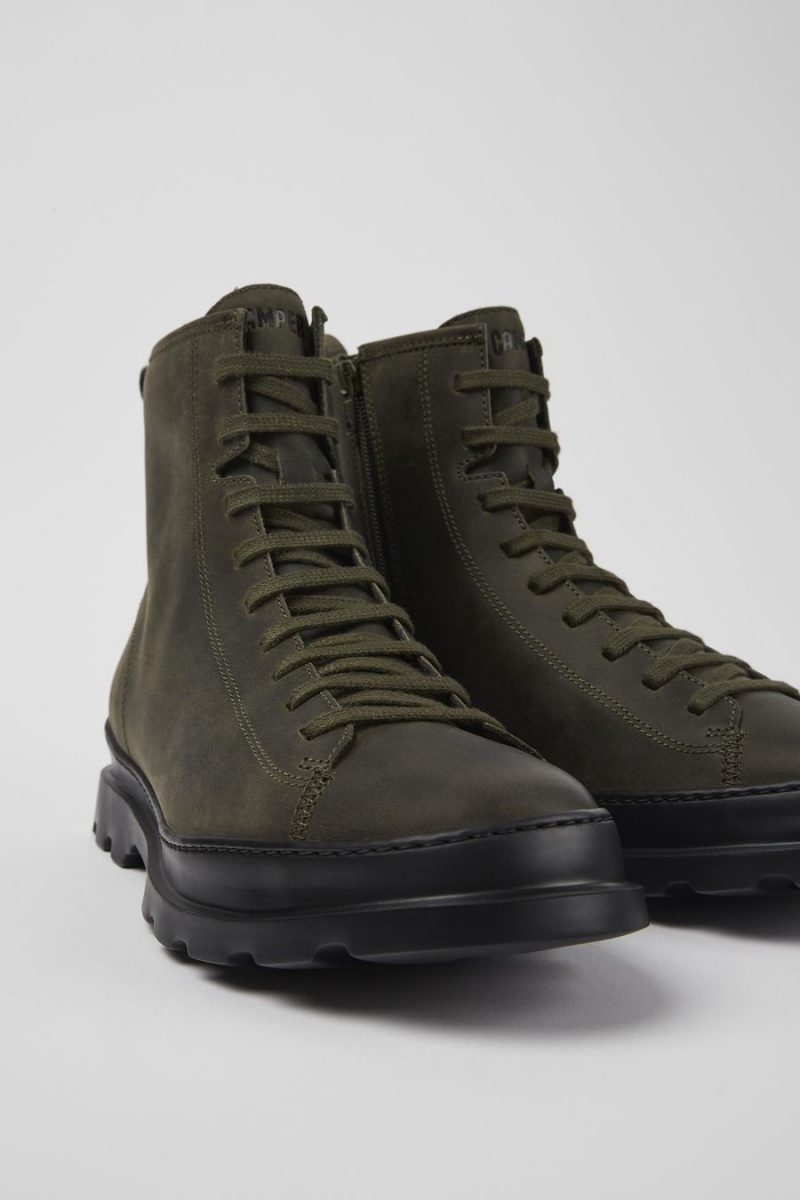 Botas Camper Brutus Medium Encaje Hombre Verde | KXSLI-8974