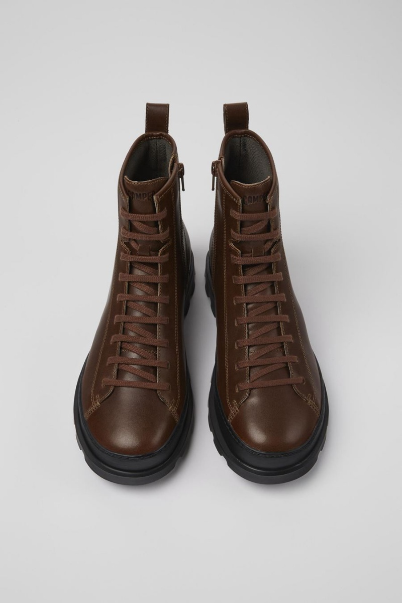 Botas Camper Brutus Medium Encaje Hombre Marrones | NFEVH-0491