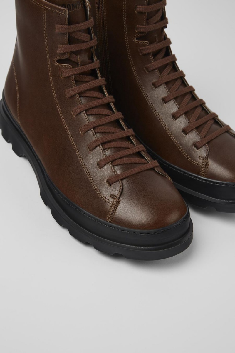 Botas Camper Brutus Medium Encaje Hombre Marrones | NFEVH-0491
