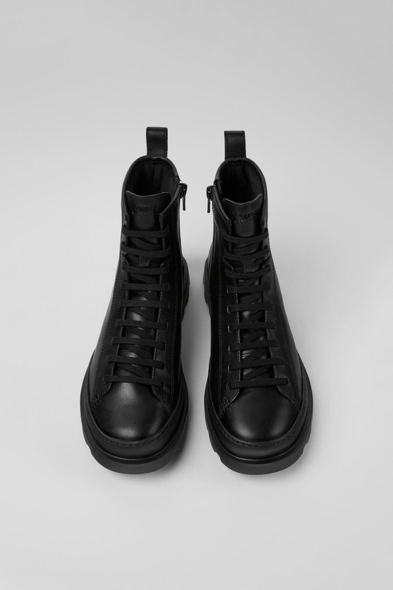 Botas Camper Brutus Medium Encaje Mujer Negras | VSXPW-7135