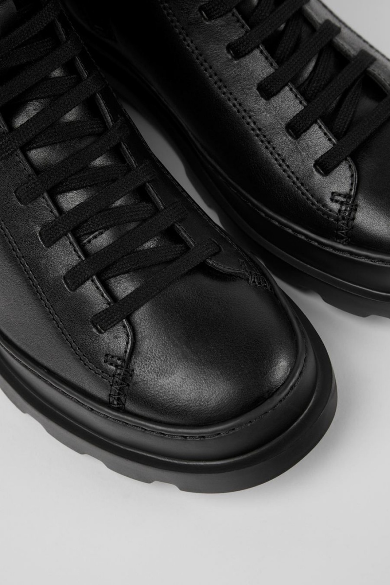 Botas Camper Brutus Medium Encaje Mujer Negras | VSXPW-7135