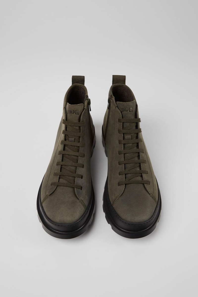 Botas Camper Brutus Nubuck Ankle Hombre Verde | HESKZ-8361