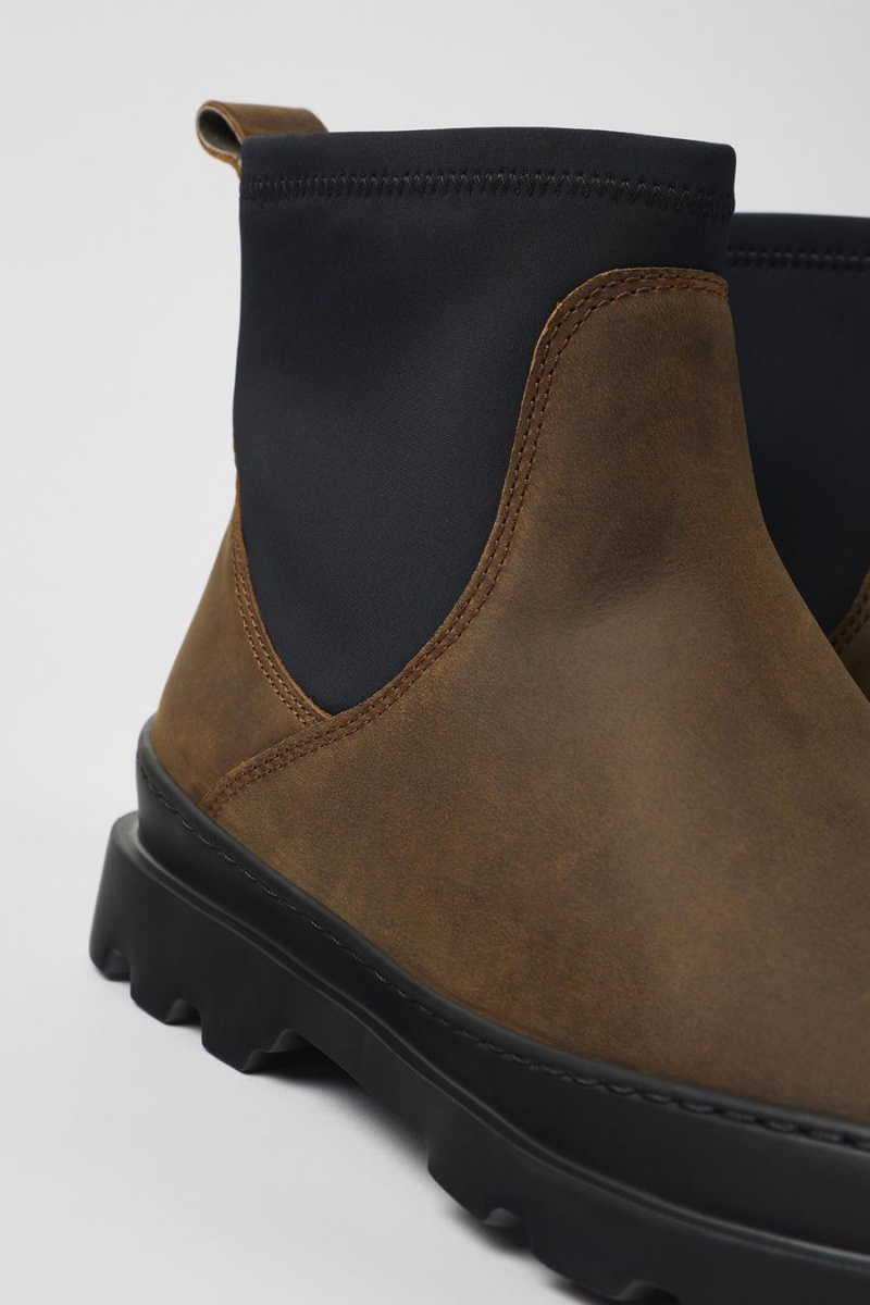 Botas Camper Brutus Nubuck Ankle Mujer Marrones | RGIXF-5614
