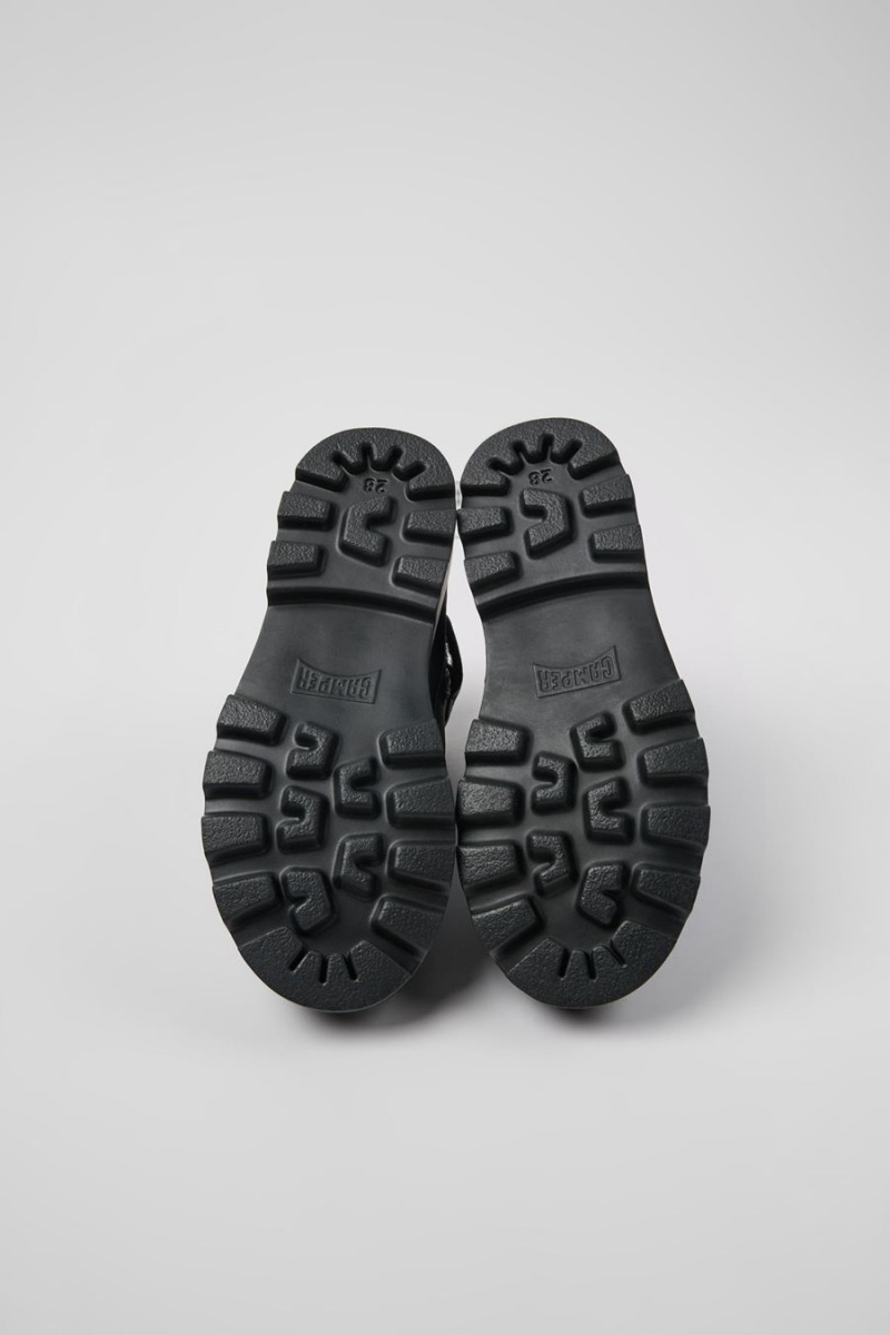 Botas Camper Brutus Textil Cuero Ankle Niña Negras | ZUGNB-4716