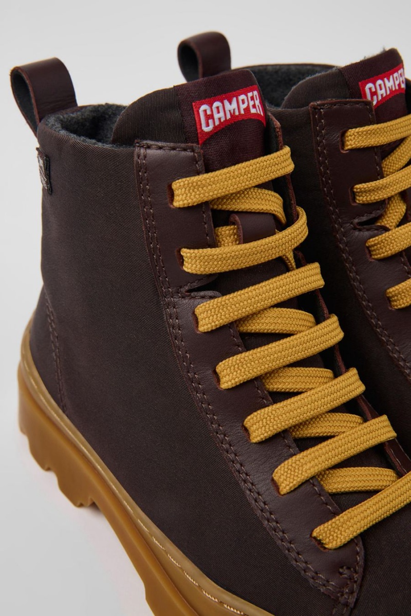 Botas Camper Brutus Textil Cuero Ankle Niño Marrones | LBIOS-6837