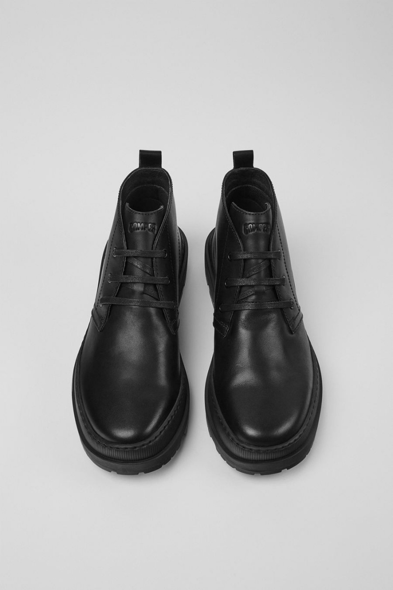 Botas Camper Brutus Trek Michelin Cuero Ankle Hombre Negras | JKLRG-0462