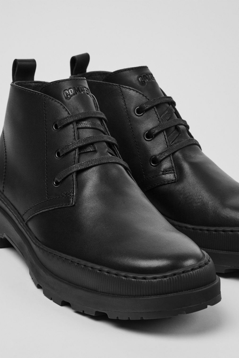 Botas Camper Brutus Trek Michelin Cuero Ankle Hombre Negras | JKLRG-0462