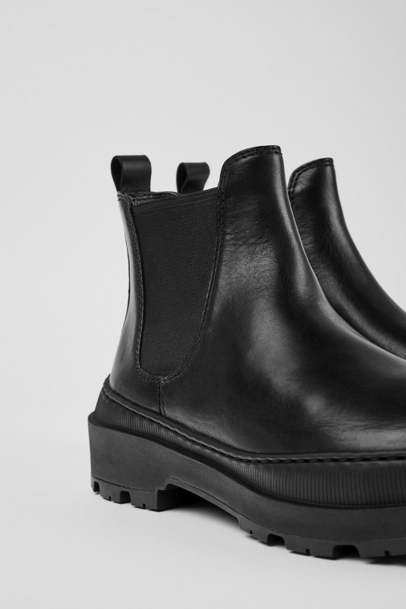 Botas Camper Brutus Trek Michelin Cuero Ankle Mujer Negras | KLZRN-6382