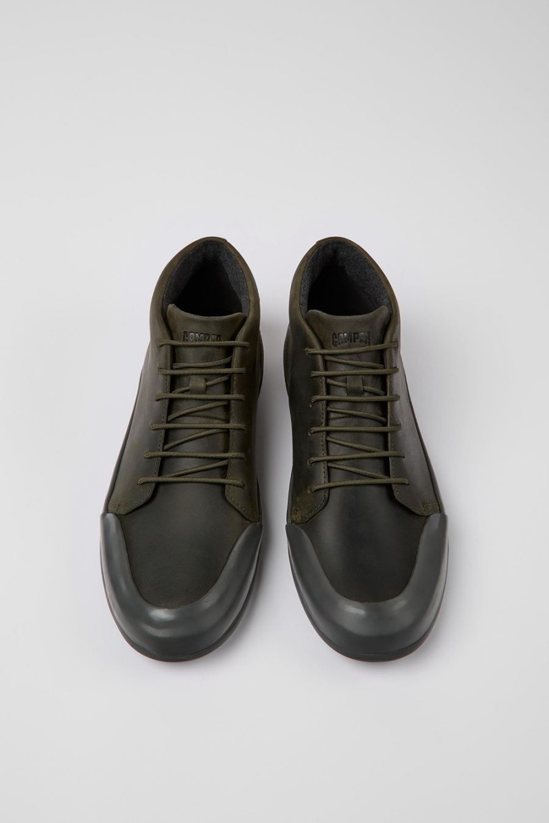 Botas Camper Chasis Cuero Ankle Hombre Verde | HDUAW-7512