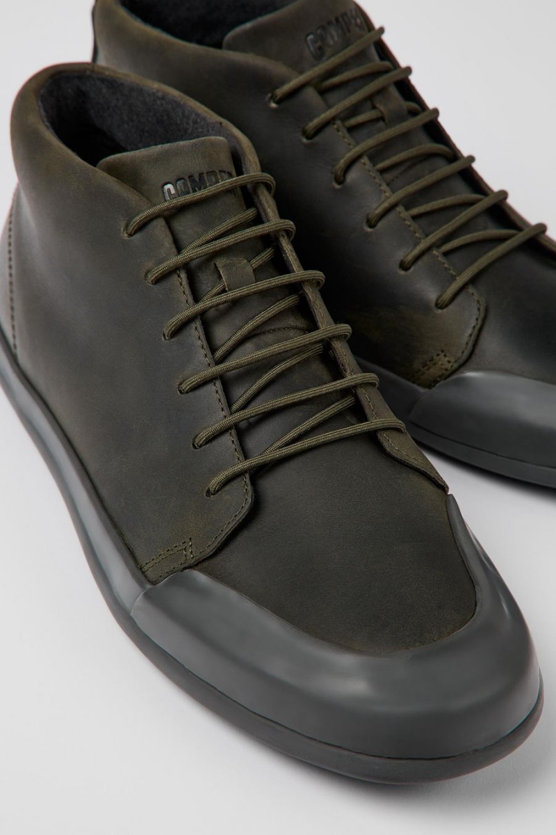 Botas Camper Chasis Cuero Ankle Hombre Verde | HDUAW-7512