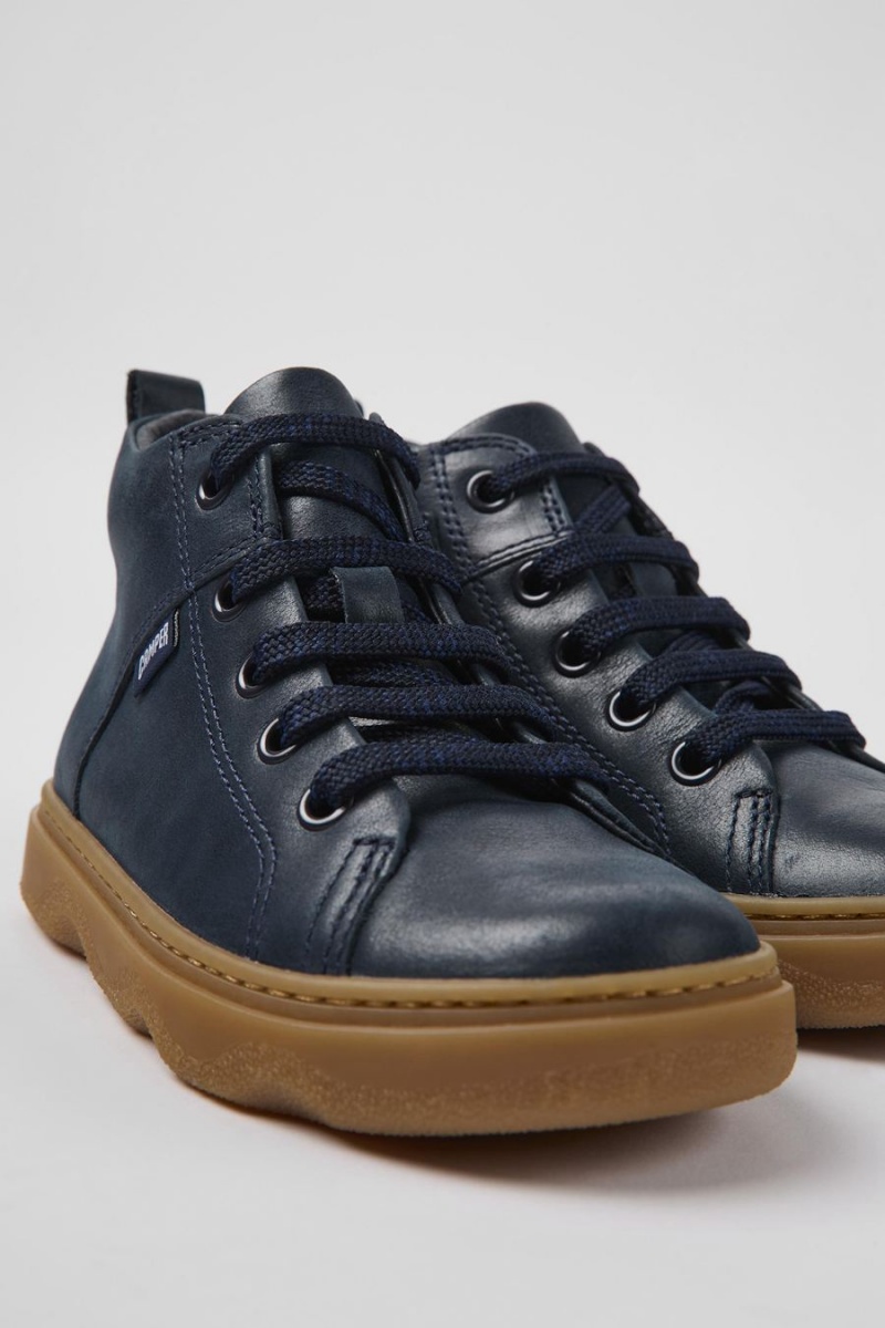 Botas Camper Cuero Ankle Niño Azul Marino | UNSVK-2690
