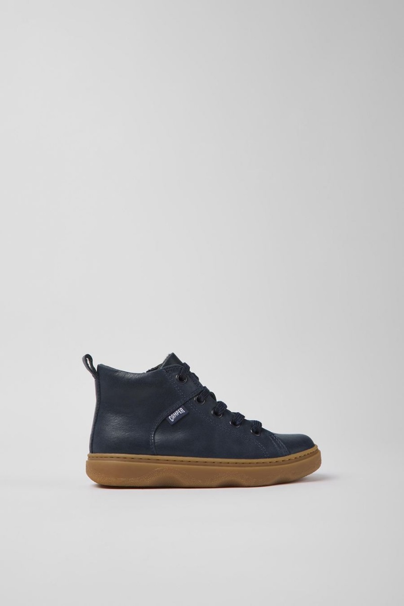 Botas Camper Cuero Ankle Niño Azul Marino | UNSVK-2690