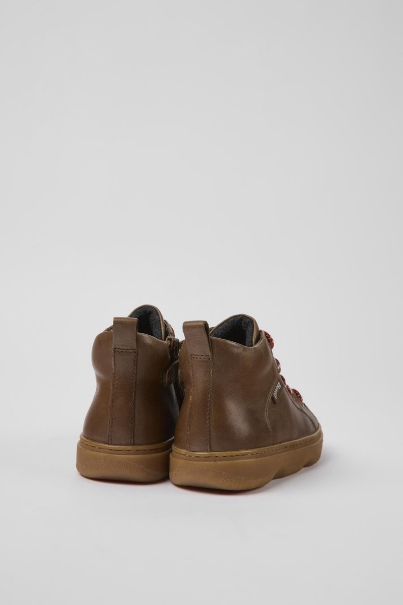 Botas Camper Cuero Ankle Niño Marrones | NAXHM-8361