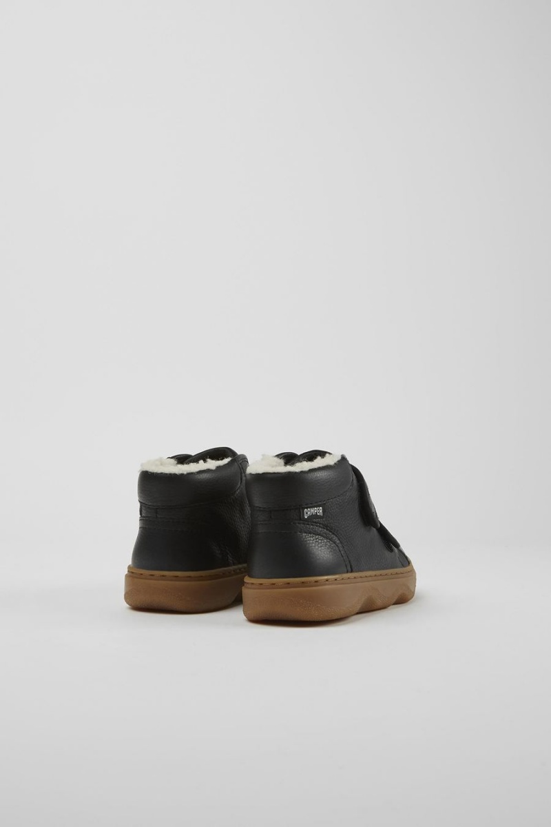Botas Camper Cuero Niño Negras | POHJK-7659