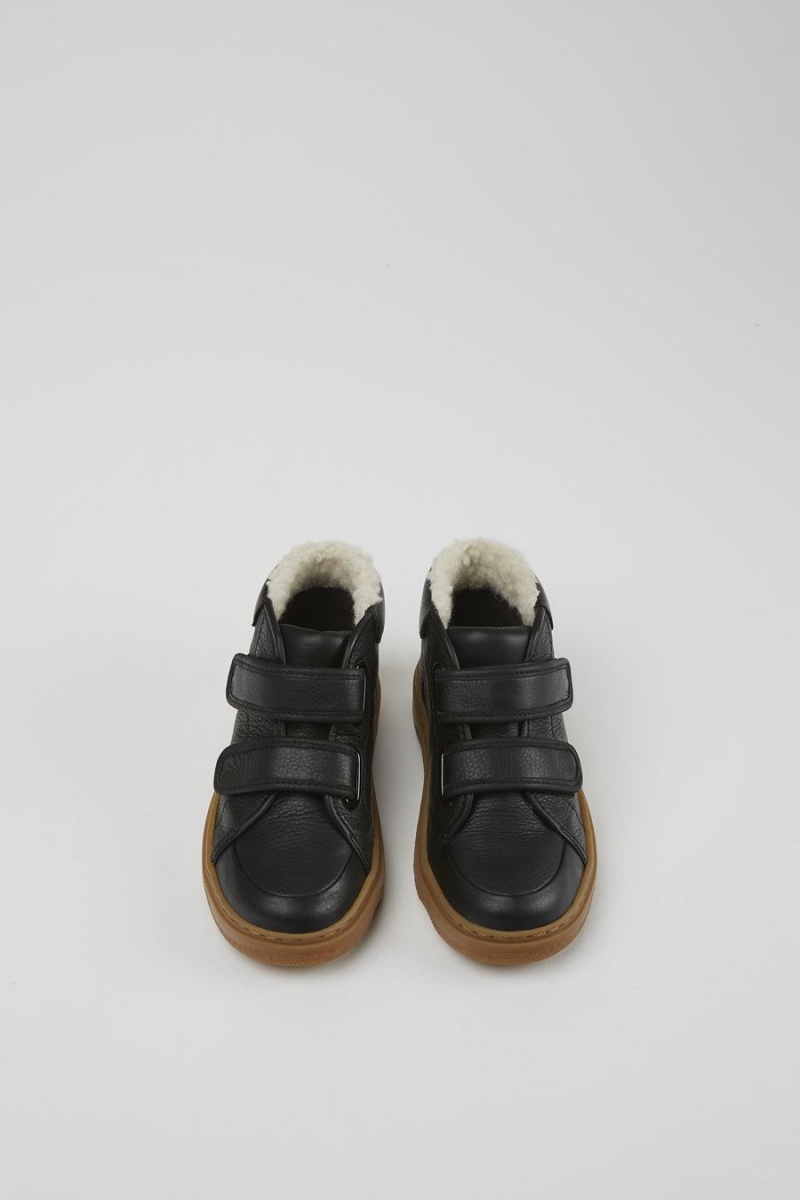 Botas Camper Cuero Niño Negras | POHJK-7659